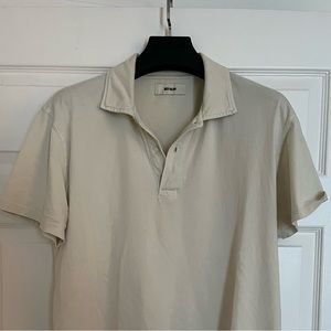 Buck Mason Large Off White Polo Short Sleeve